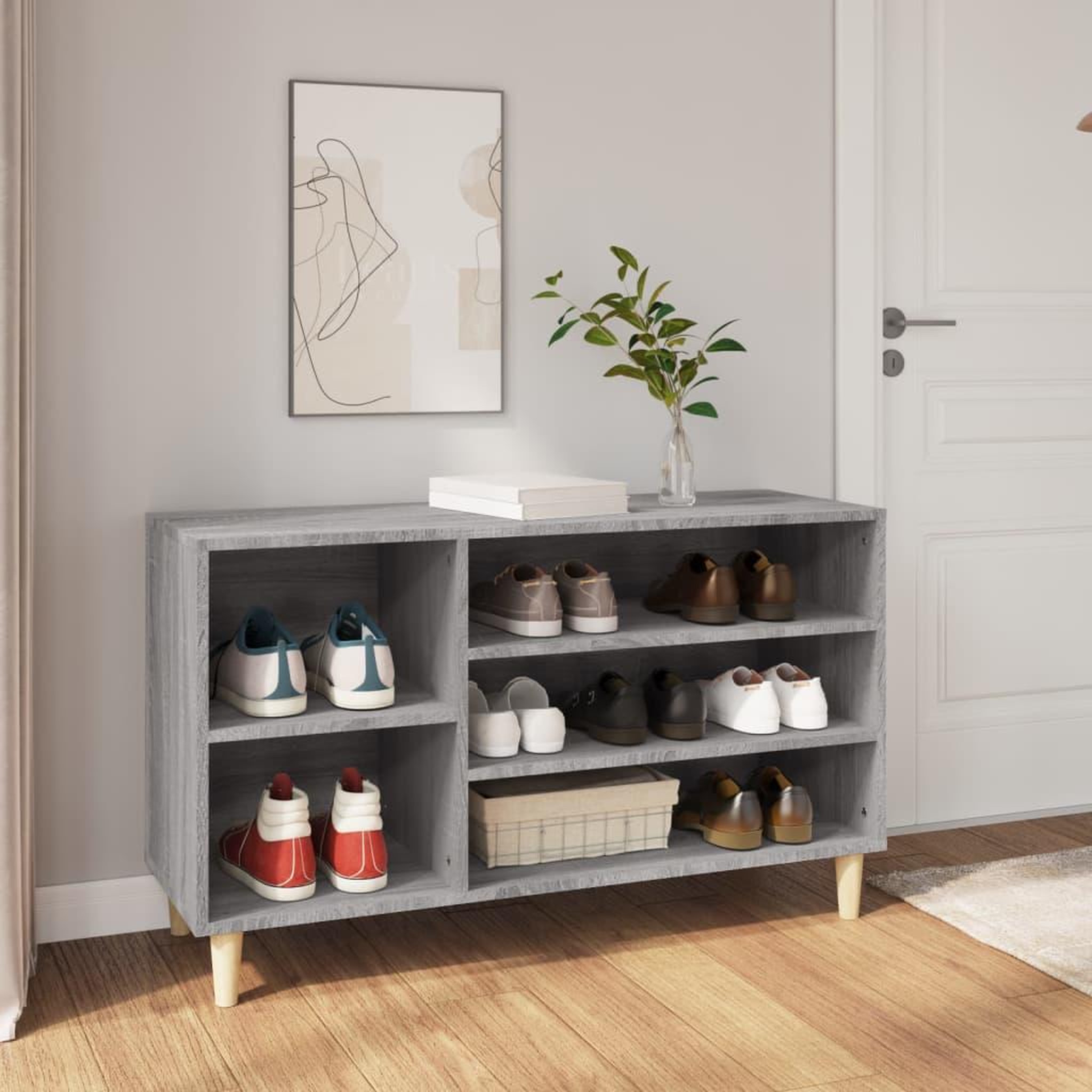 Voir la diapositive 1 : VIDAXL Armoire a chaussures Sonoma gris 102x36x60 cm Bois d'ingenierie