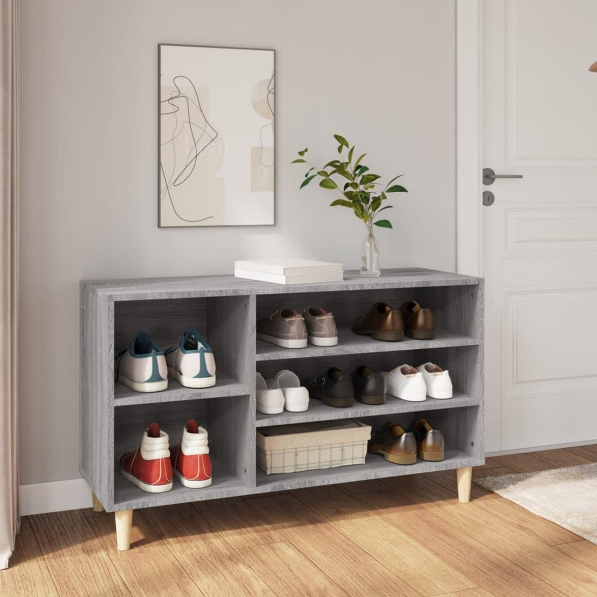 VIDAXL Armoire a chaussures Sonoma gris 102x36x60 cm Bois d'ingenierie
