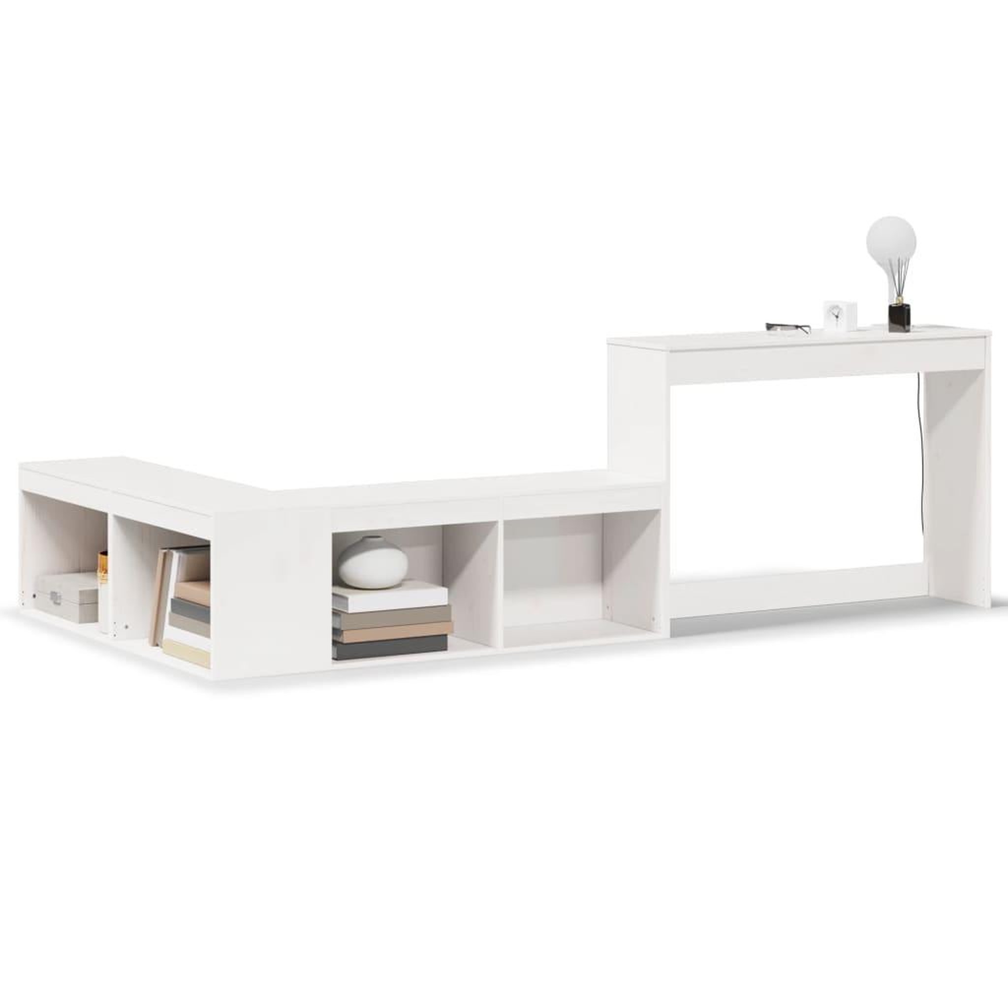 Voir la diapositive 2 : VIDAXL Table de chevet avec bureau blanc bois de pin massif