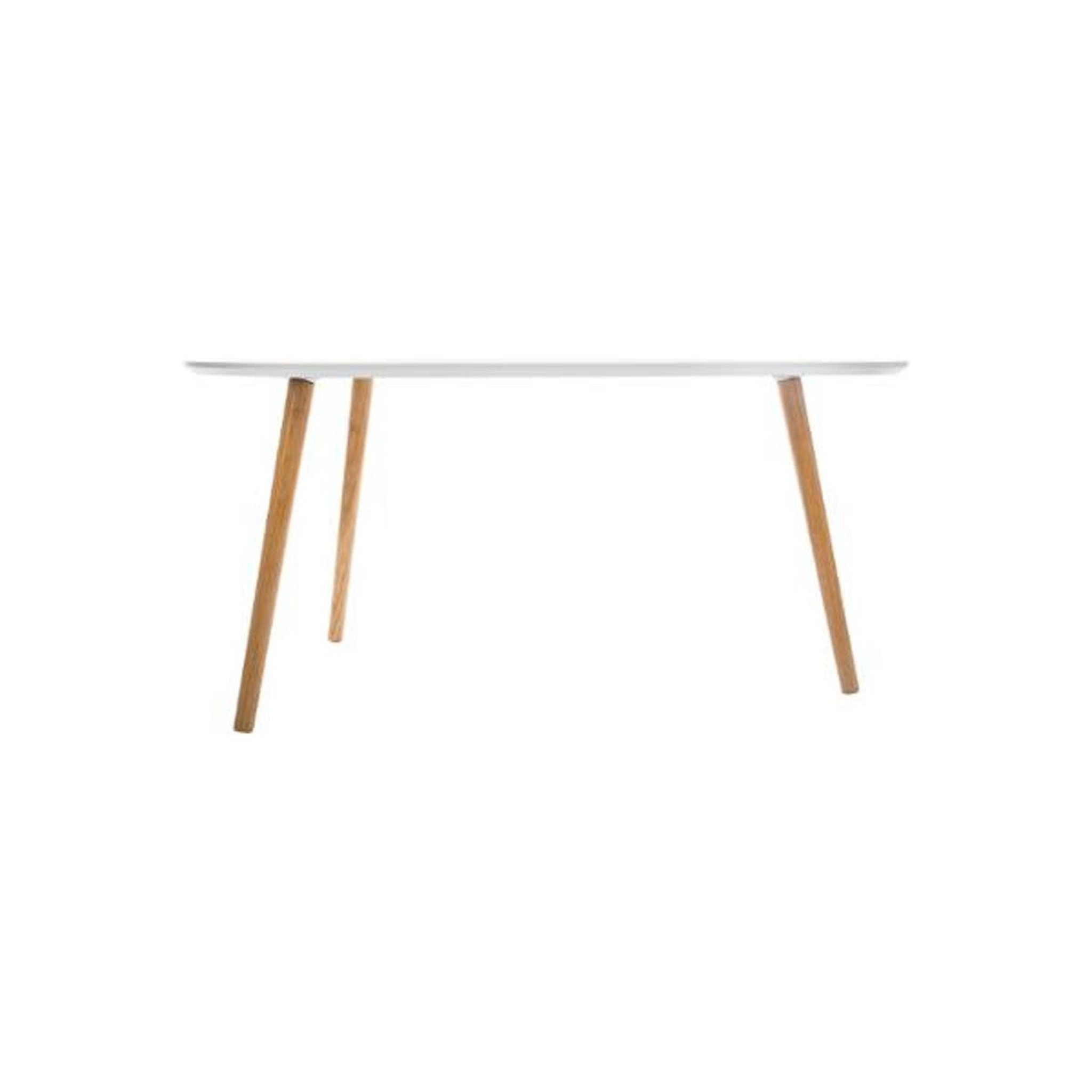 Voir la diapositive 4 : ATMOSPHERA Lot de 2 tables à café en bois  mileo  98cm blanc