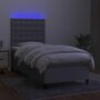 Voir la diapositive 4 : VIDAXL Sommier a lattes de lit avec matelas et LED Gris clair 80x200cm