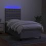 Voir la diapositive 4 : VIDAXL Sommier a lattes de lit avec matelas et LED Gris clair 80x200cm