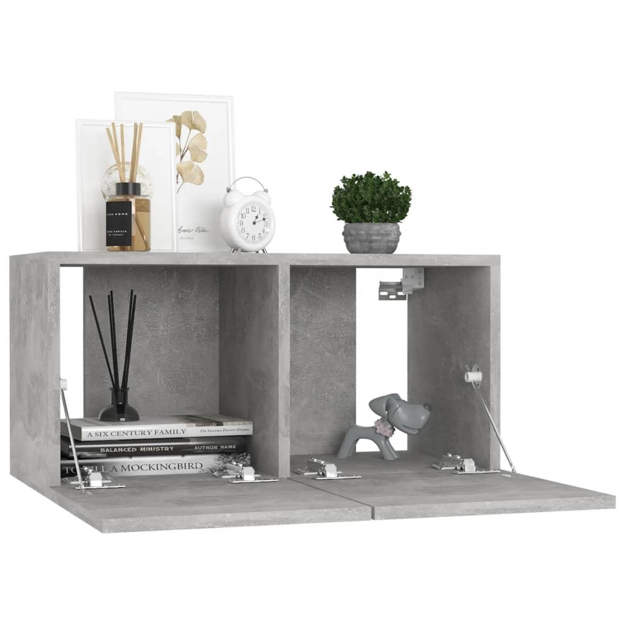 Voir la diapositive 3 : VIDAXL Meubles TV suspendus 3 pcs Gris beton 60x30x30 cm