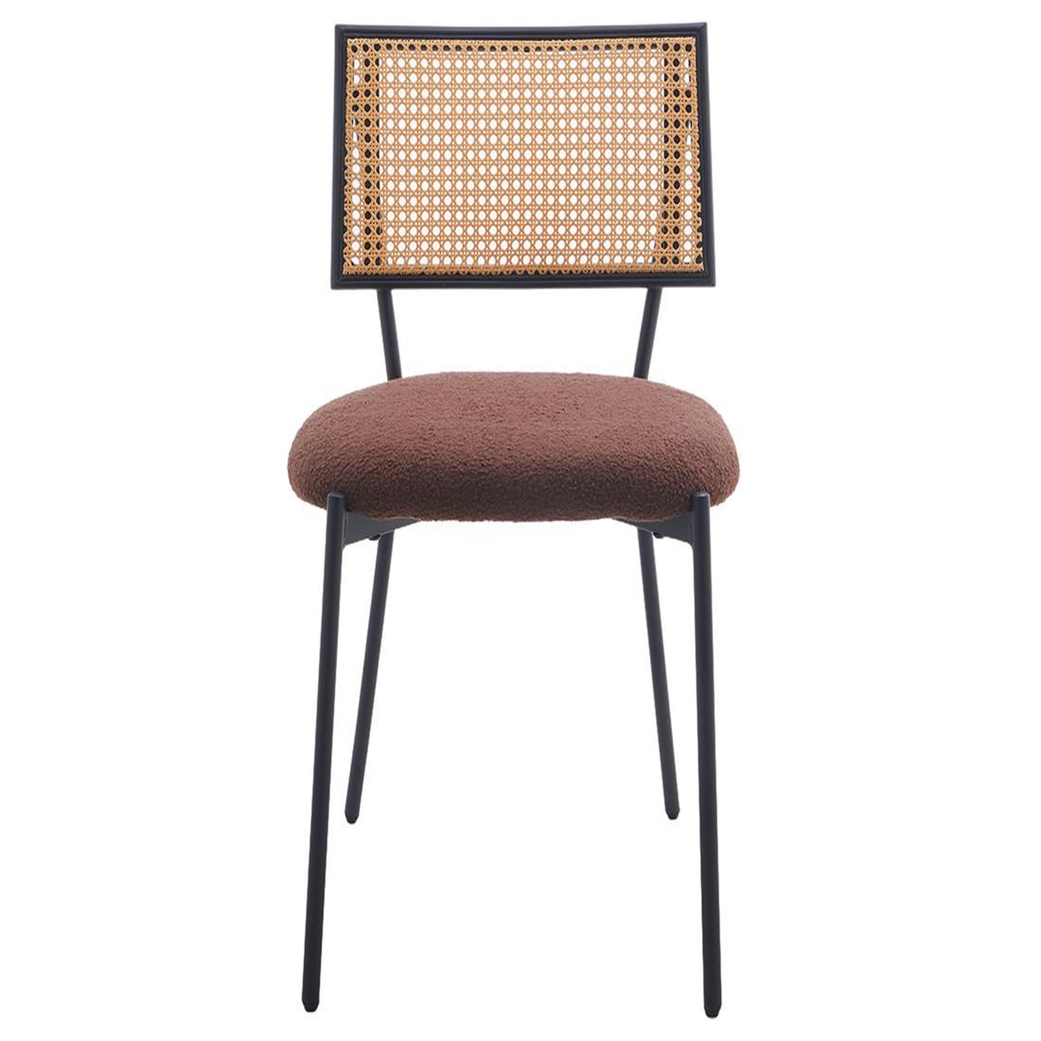 Voir la diapositive 4 : BEST MOBILIER Luciano - lot de 2 chaises cannage - en tissu bouclette