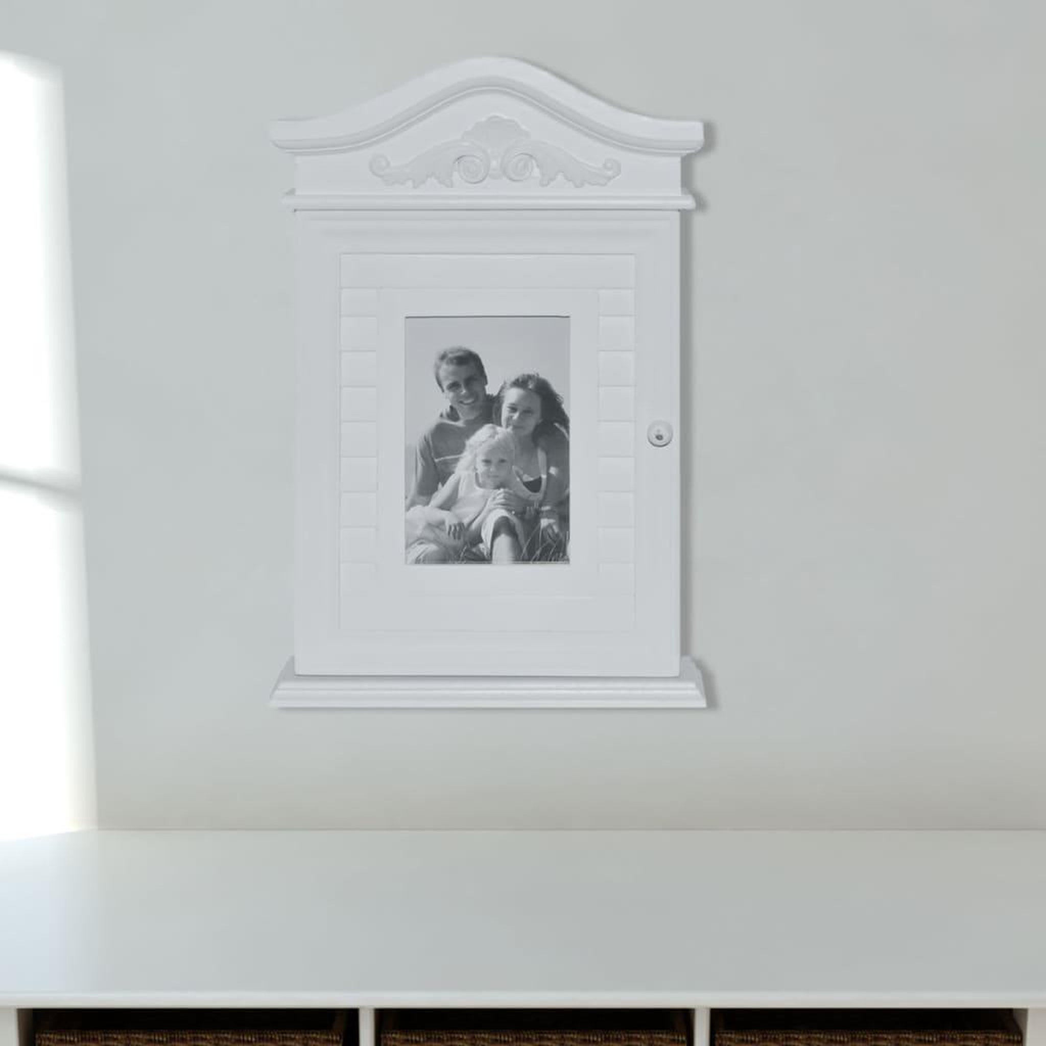 Voir la diapositive 4 : VIDAXL Armoire a cles avec cadre photo Blanc