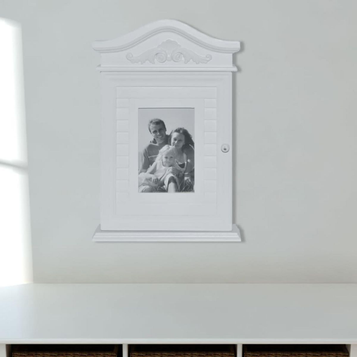 VIDAXL Armoire a cles avec cadre photo Blanc