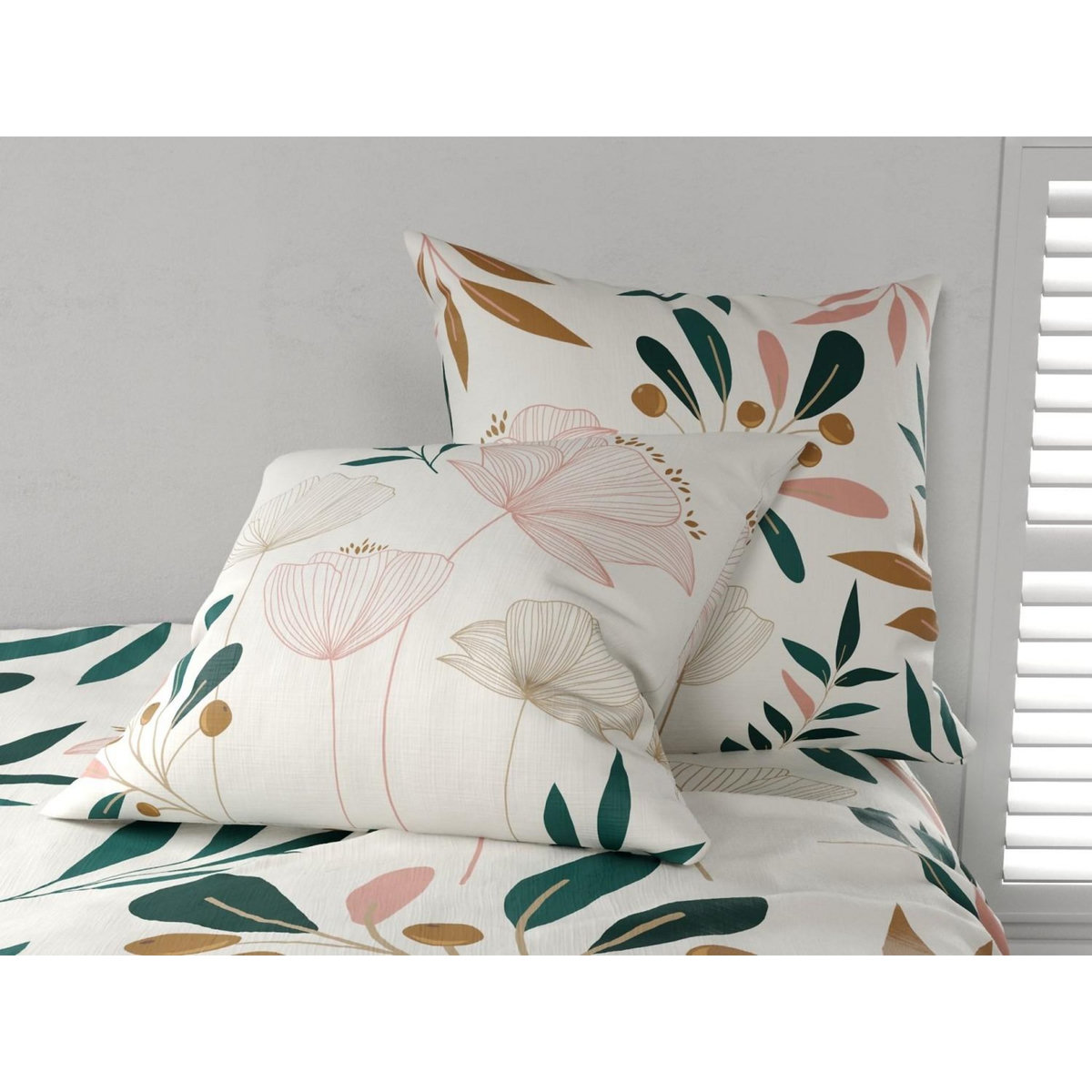 ATELIER DU COTON Parure Housse De Couette 3pcs 100% Coton 57fils -kano