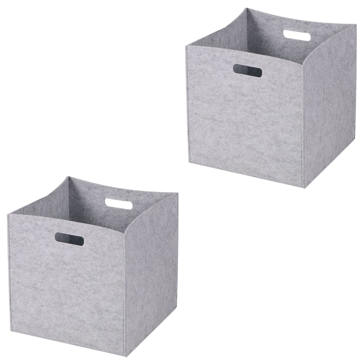 IDIMEX Lot de 2 boites de rangement en feutrine gris FELT, cube de rangement pliable, ouvert dim 32 x 32 x 32 cm, design moderne