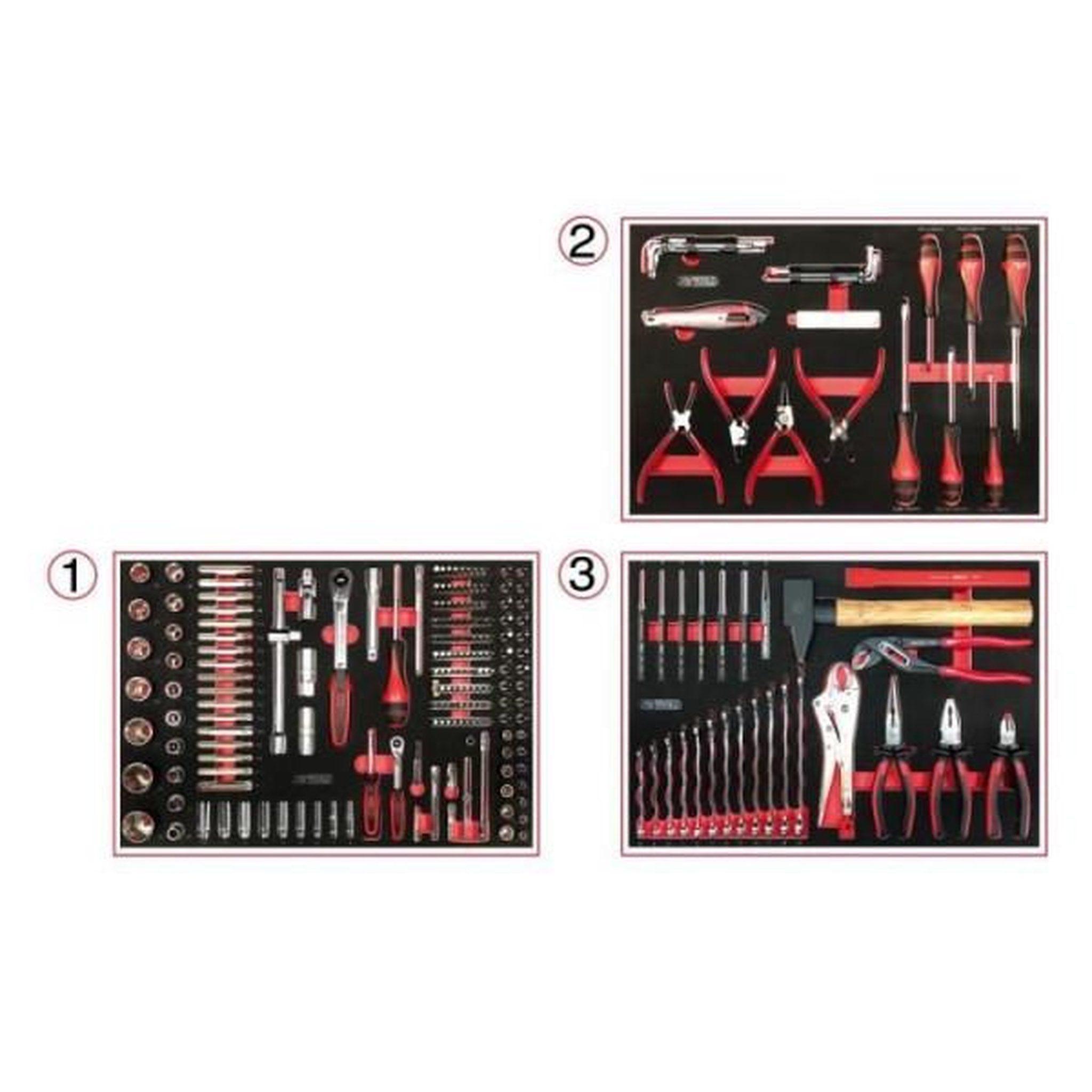 Voir la diapositive 5 : KS TOOLS Servante d'atelier - equipée - 6 tiroirs - ks tools - 824.6134f - noir - 264 outils - fabriquée en france