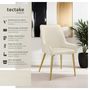 Voir la diapositive 2 : tectake Chaise rembourrée en velours rembourré beige Lot de 4