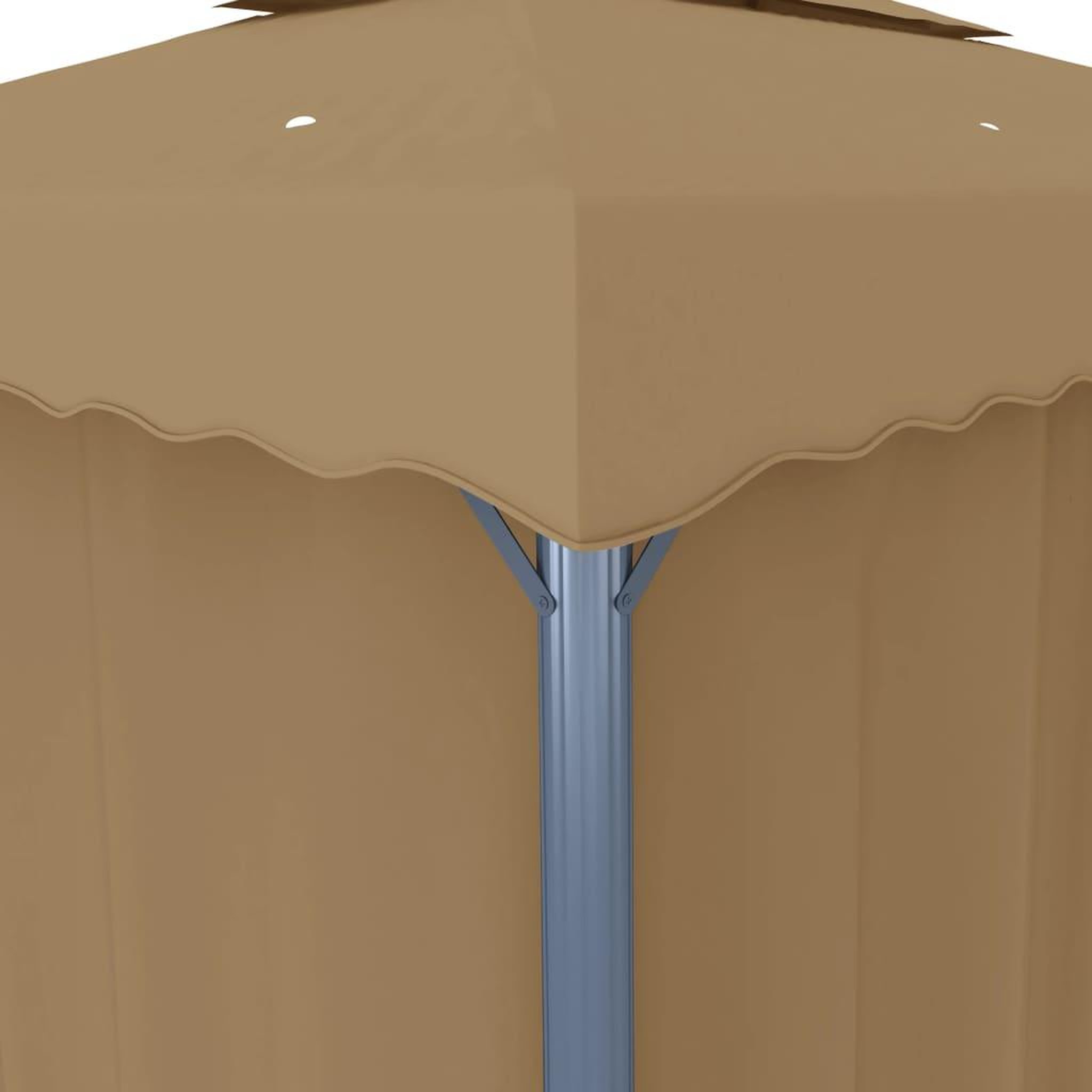 Voir la diapositive 5 : VIDAXL Tonnelle avec rideau 3x3 m Taupe Aluminium