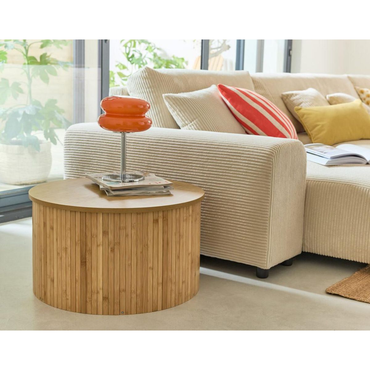 BEST MOBILIER Kofu - table basse ronde - bambou - 60 cm