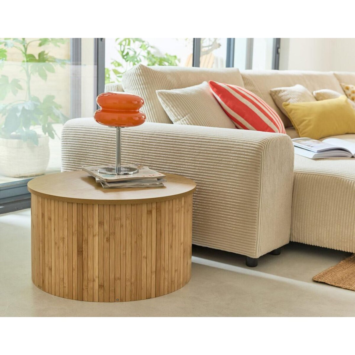 BEST MOBILIER Kofu - table basse ronde - bambou - 60 cm