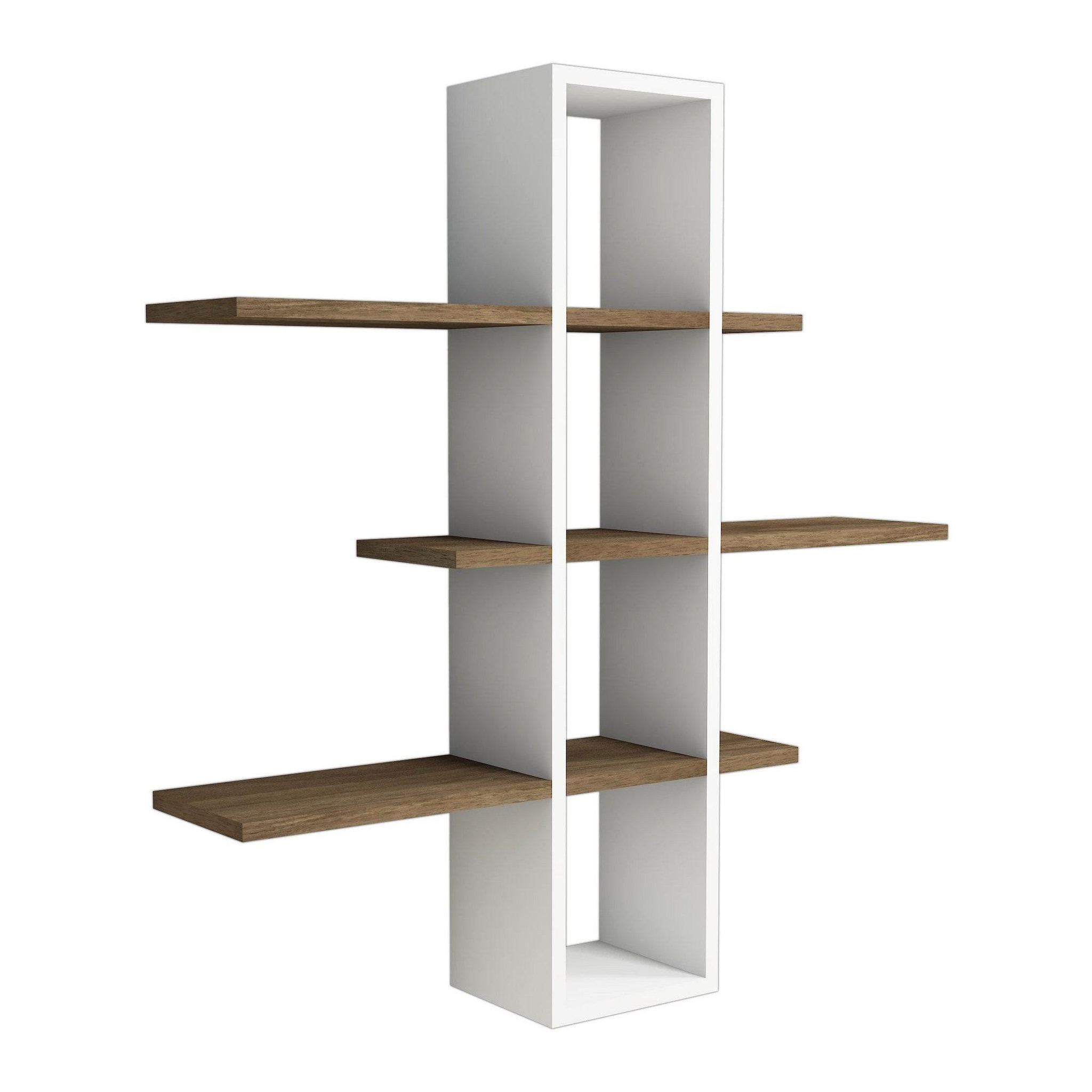 Habitat et Jardin Étagère murale en bois  ardo  - 96 x 19 x 101 cm - noyer, blanc