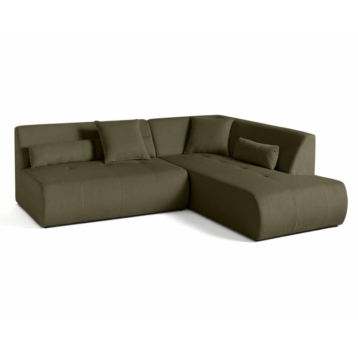 LISA DESIGN Onyx - canapé modulable d'angle droit - 5 places - en velours côtelé