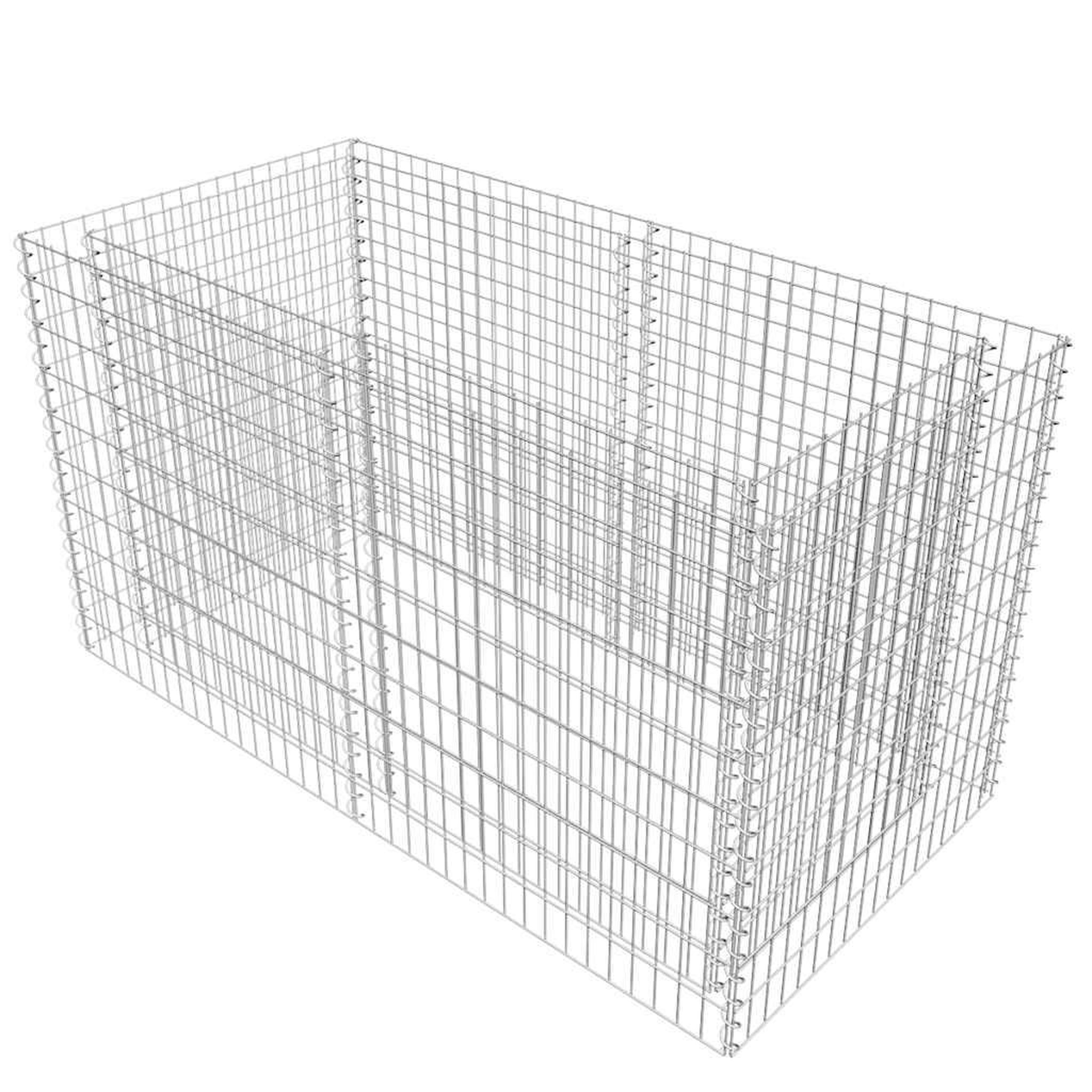 VIDAXL Lit sureleve a gabion acier 180 x 90 x 100 cm argente