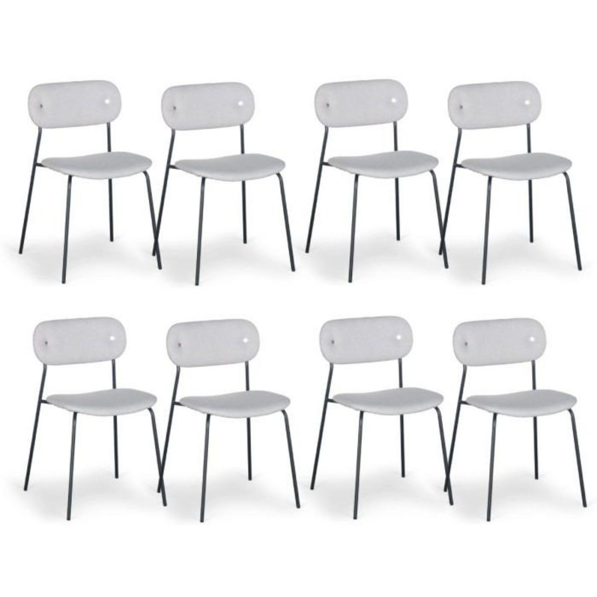 Paris Prix Lot de 8 Chaises Design  Tyler  80cm Gris