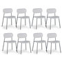 Voir la diapositive 1 : Paris Prix Lot de 8 Chaises Design  Tyler  80cm Gris