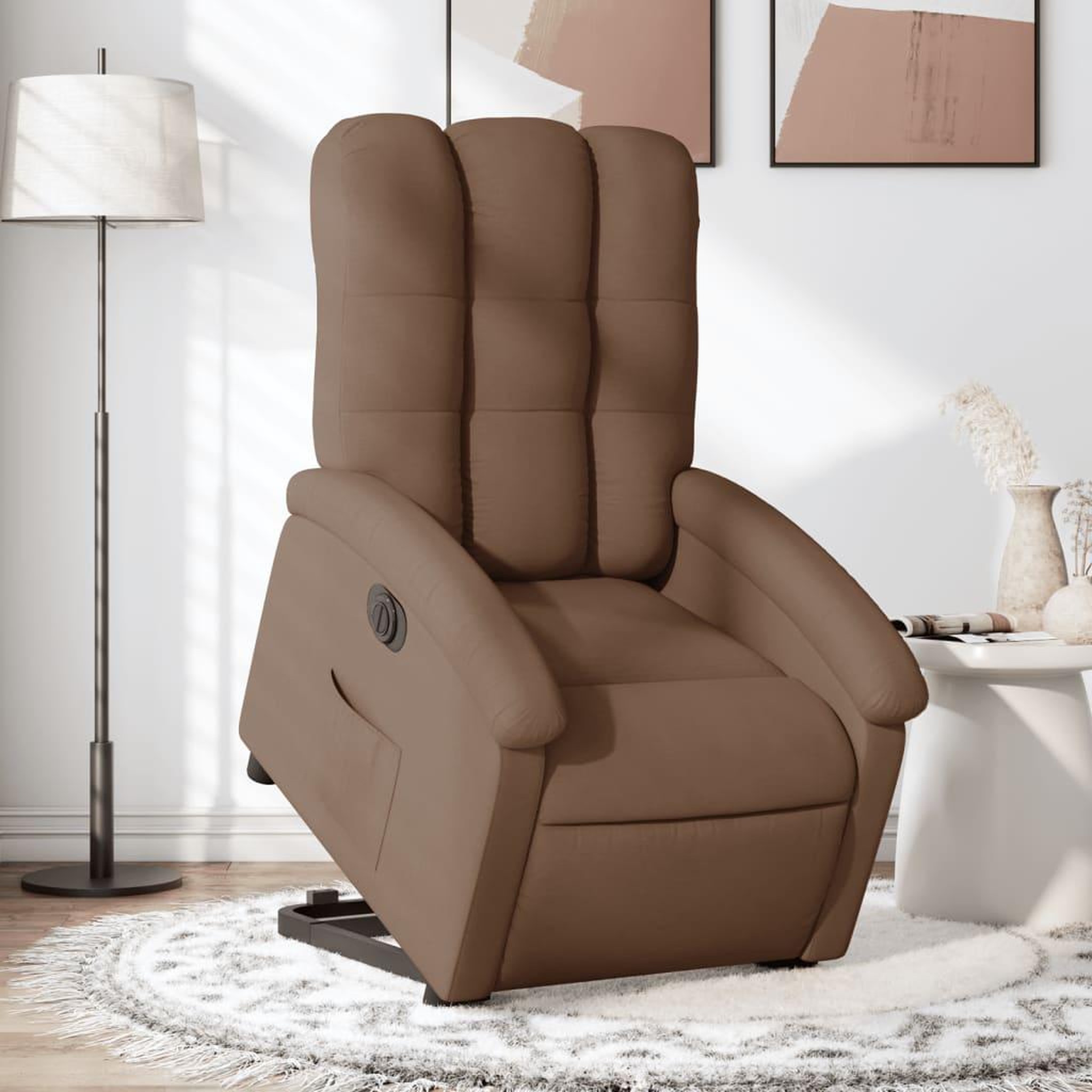 VIDAXL Fauteuil inclinable electrique marron tissu