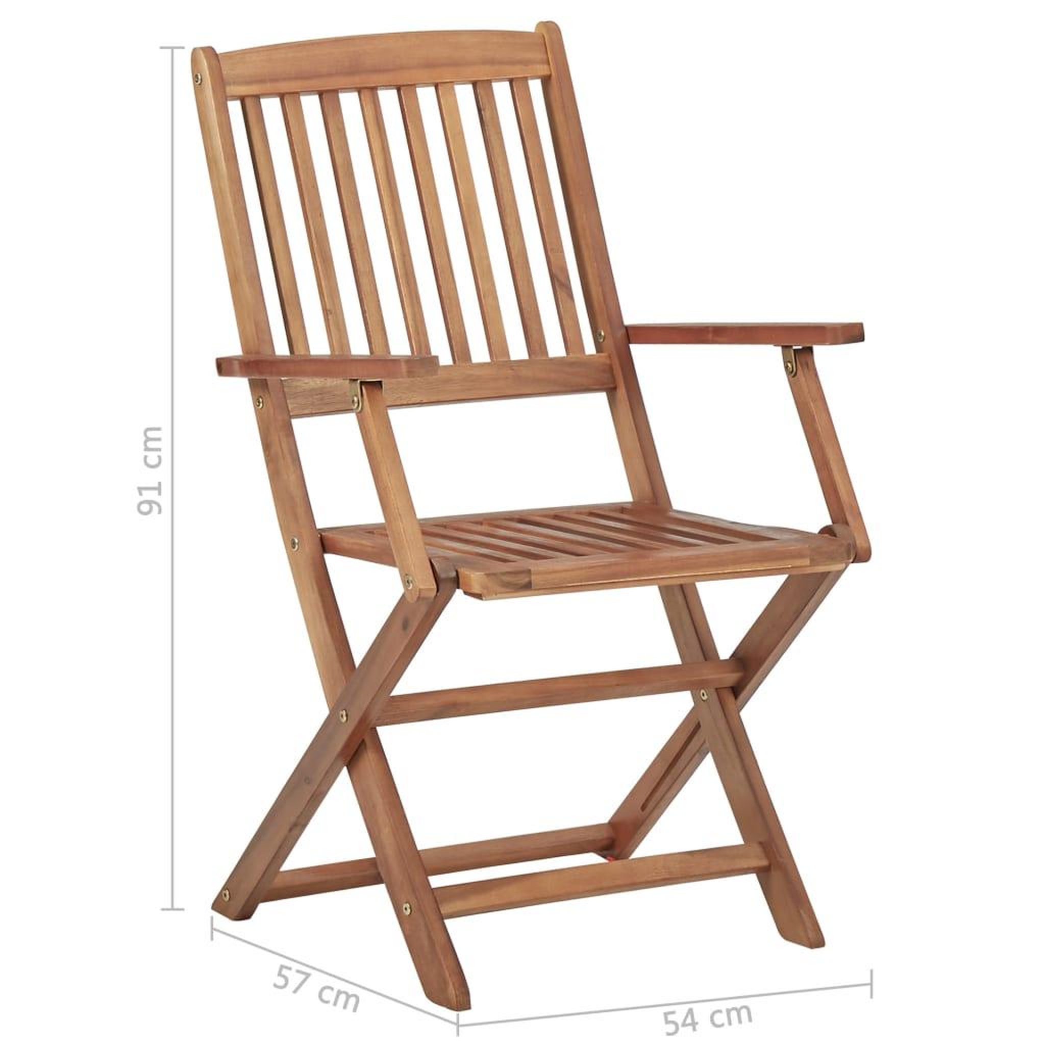 Voir la diapositive 6 : VIDAXL Chaises pliables de jardin lot de 8 avec coussins Bois d'acacia
