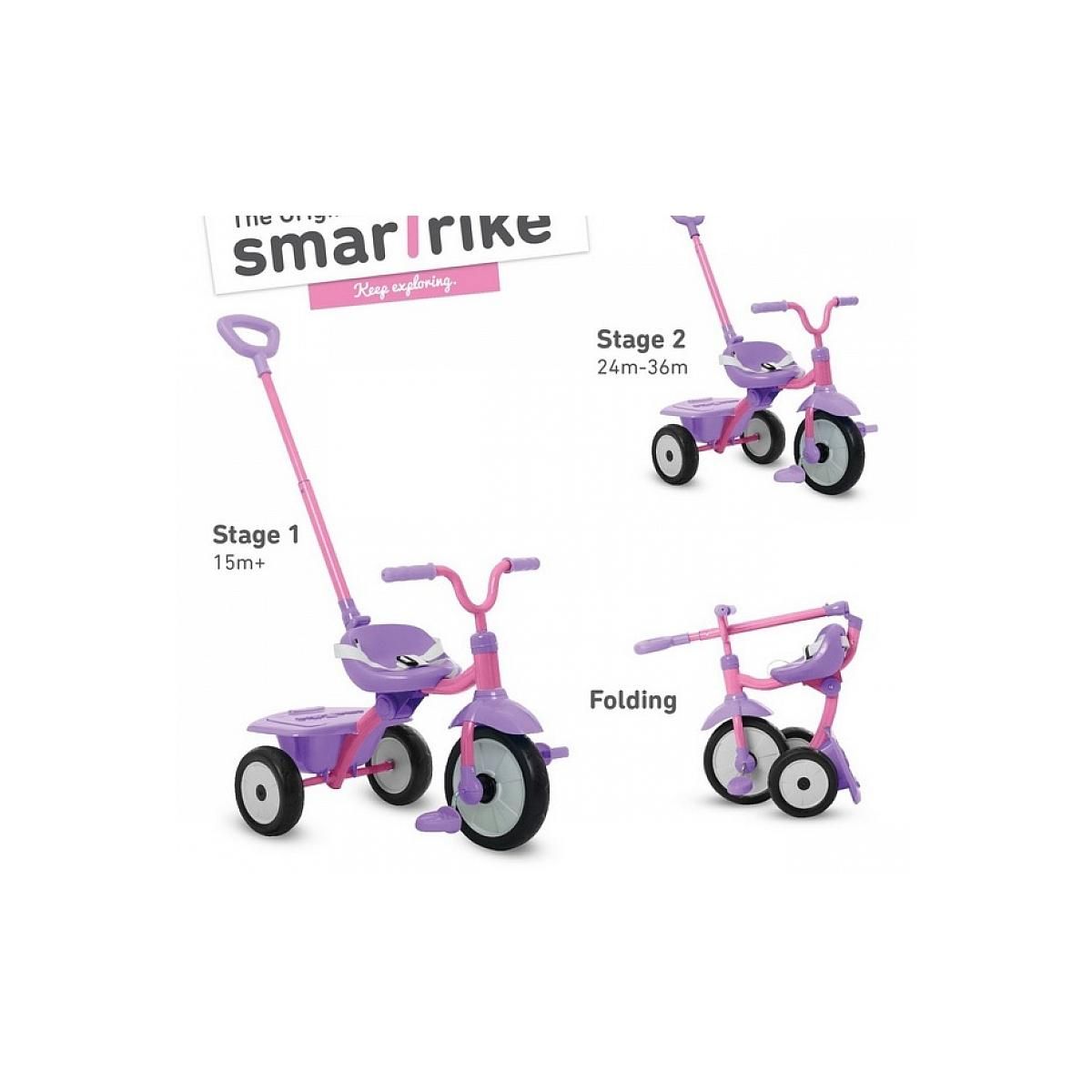 SMARTRIKE Tricycle Pliable Smartrike Folding Fun Rose pour Enfants de 15 à 36 Mois