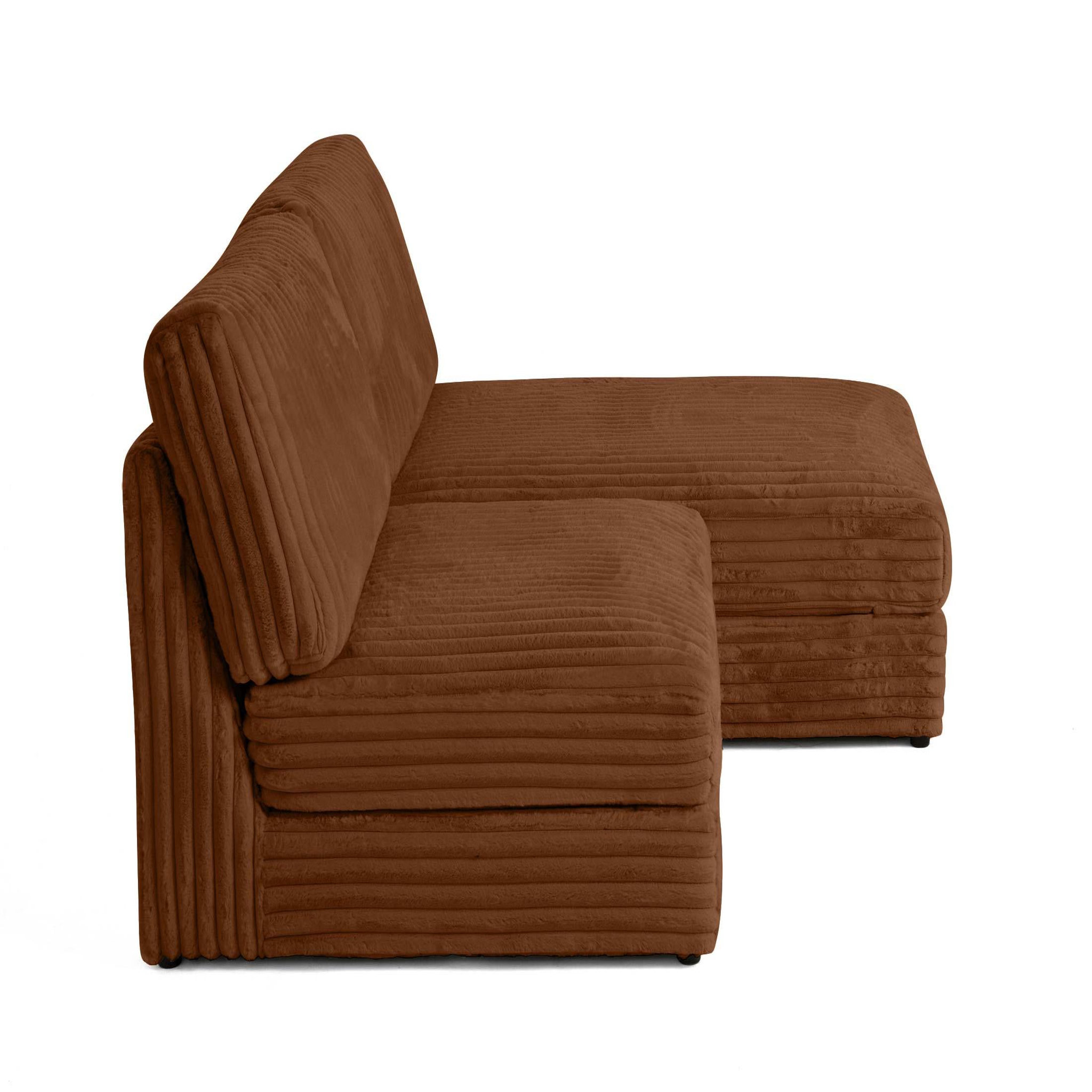 Voir la diapositive 5 : LISA DESIGN Jasper - canapé d'angle modulable 3 places - en fausse fourrure côtelée