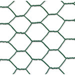 Nortene Grillage métal plastifié - 0,50 x 5 m/13 x 0,7 mm  Galvanex Plast 13  - triple torsion - Vert