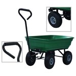 VIDAXL Chariot a main de jardin 300 kg 75 L Vert