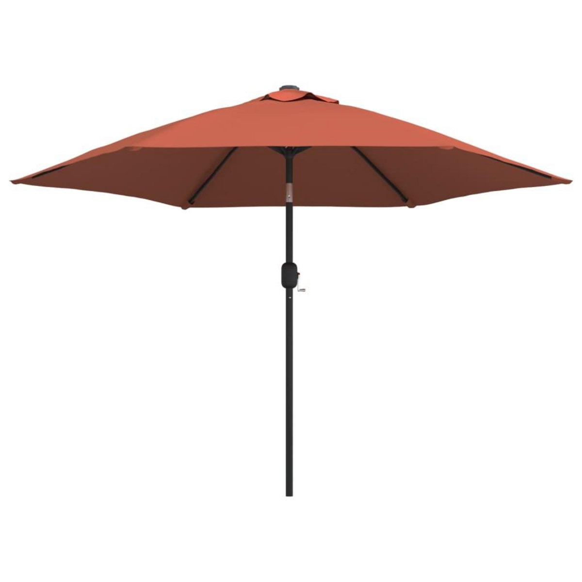 VIDAXL Parasol de jardin avec lumieres LED et mat en acier terre cuite