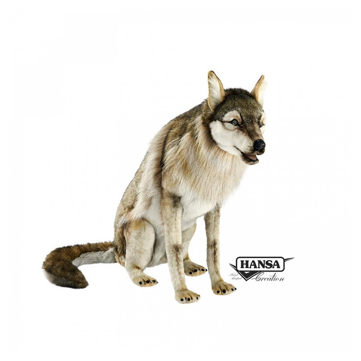 Hansa Hansa peluche geante Loup Assis 105cmL