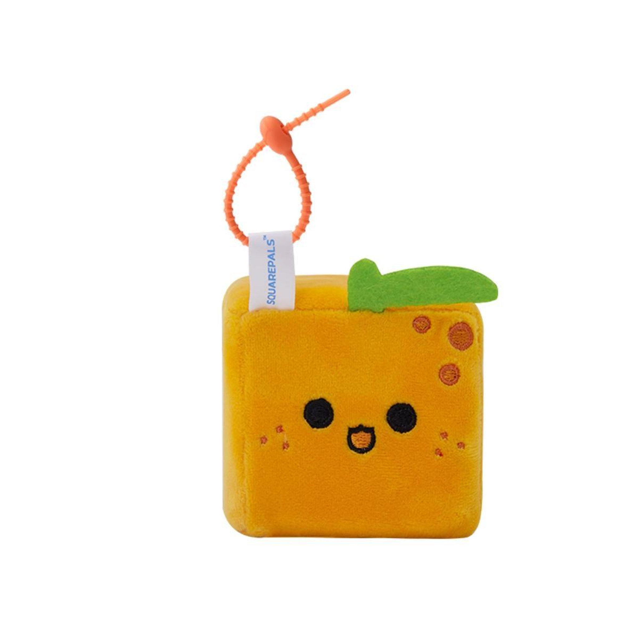 MGM Squarepal porte clés - orange - peluche anti-stress - à partir de 2 ans