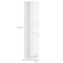 Voir la diapositive 3 : KLEANKIN Meuble colonne rangement salle de bain style contemporain façade laquée 2 portes 3 étagères tiroir panneaux MDF blanc