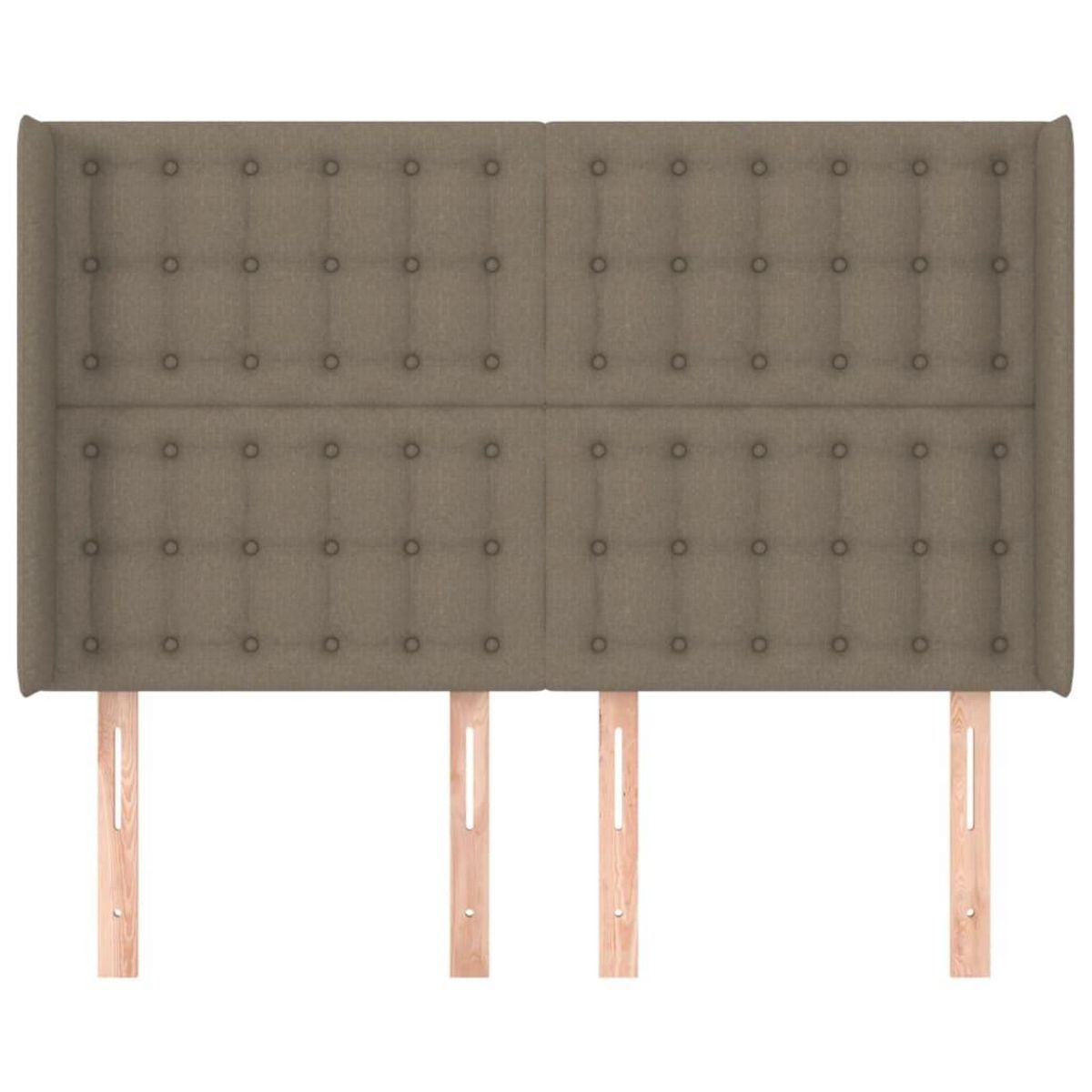 VIDAXL Tete de lit avec oreilles Taupe 147x16x118/128 cm Tissu