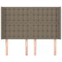 Voir la diapositive 3 : VIDAXL Tete de lit avec oreilles Taupe 147x16x118/128 cm Tissu