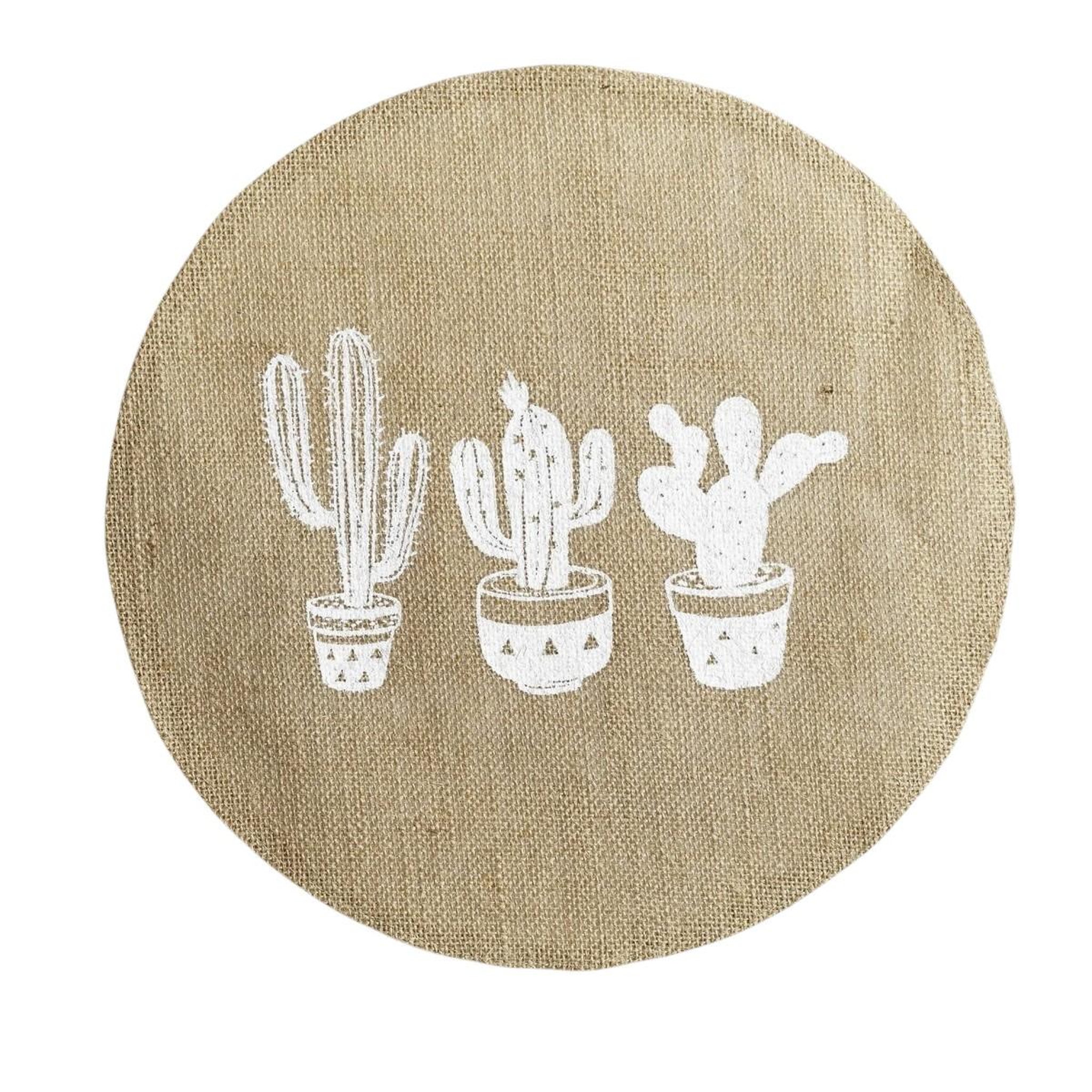 Eden Set de table rond jute cactus design et moderne