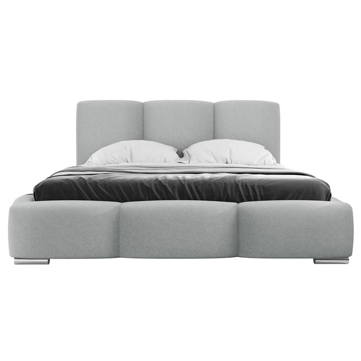 BEST MOBILIER Noa - lit coffre - 160x200 cm - en velours - sommier inclus