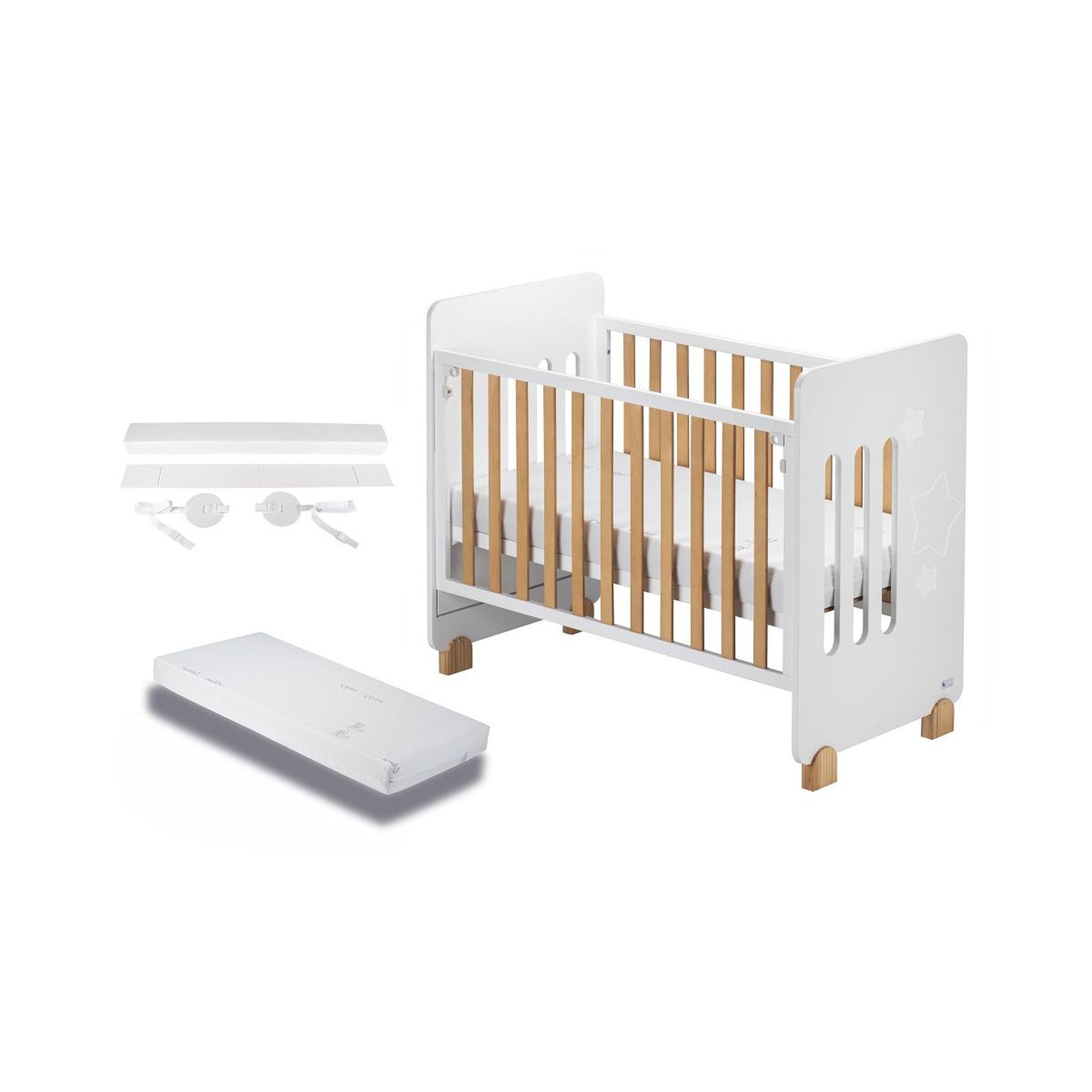 Voir la diapositive 1 : INTERBABY Lit Bébé -  Star Nature avec Kit Cododo