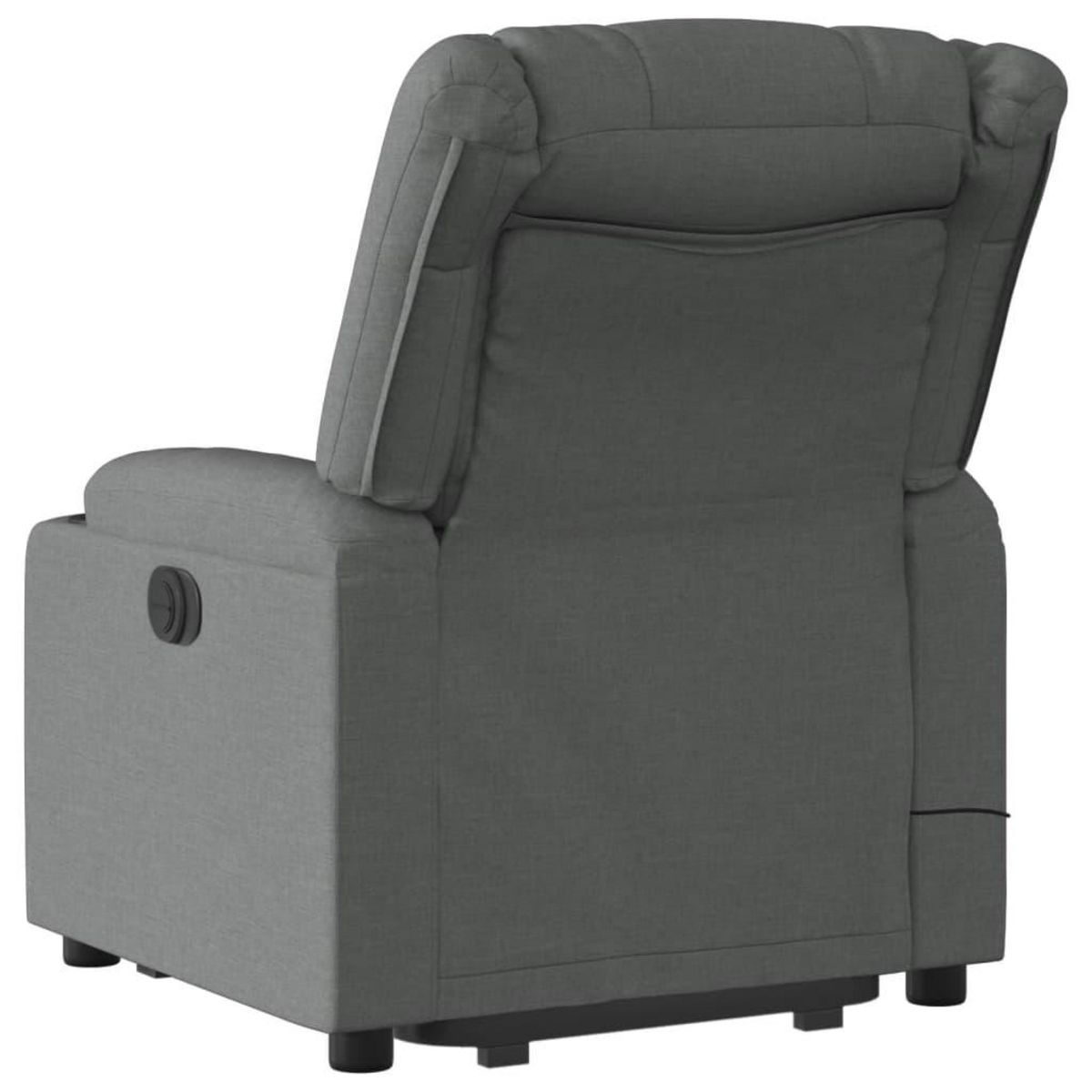 VIDAXL Fauteuil inclinable de massage electrique Gris fonce Tissu