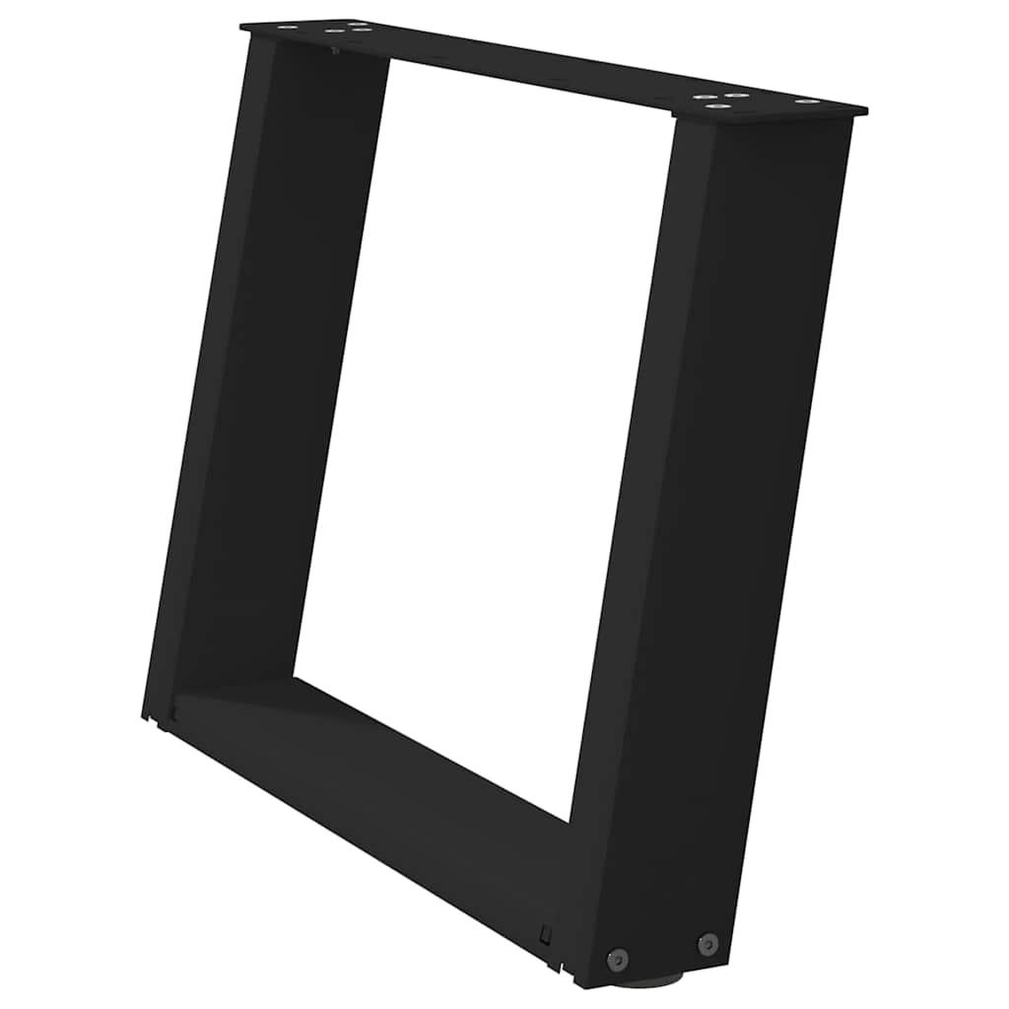 Voir la diapositive 4 : VIDAXL Pieds de table basse forme de U 2 pcs noir 70x(42-43) cm acier