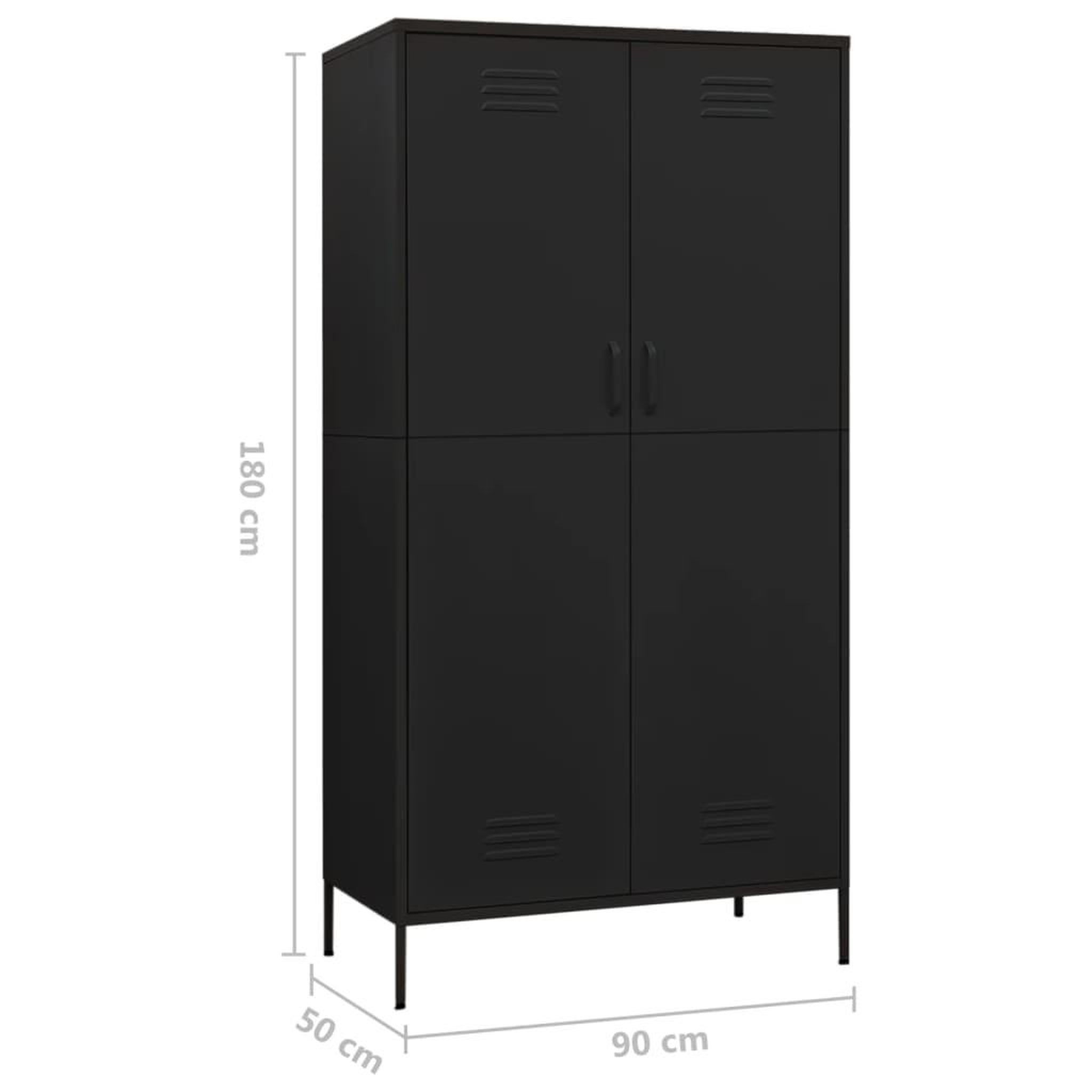 Voir la diapositive 6 : VIDAXL Garde-robe Noir 90x50x180 cm Acier