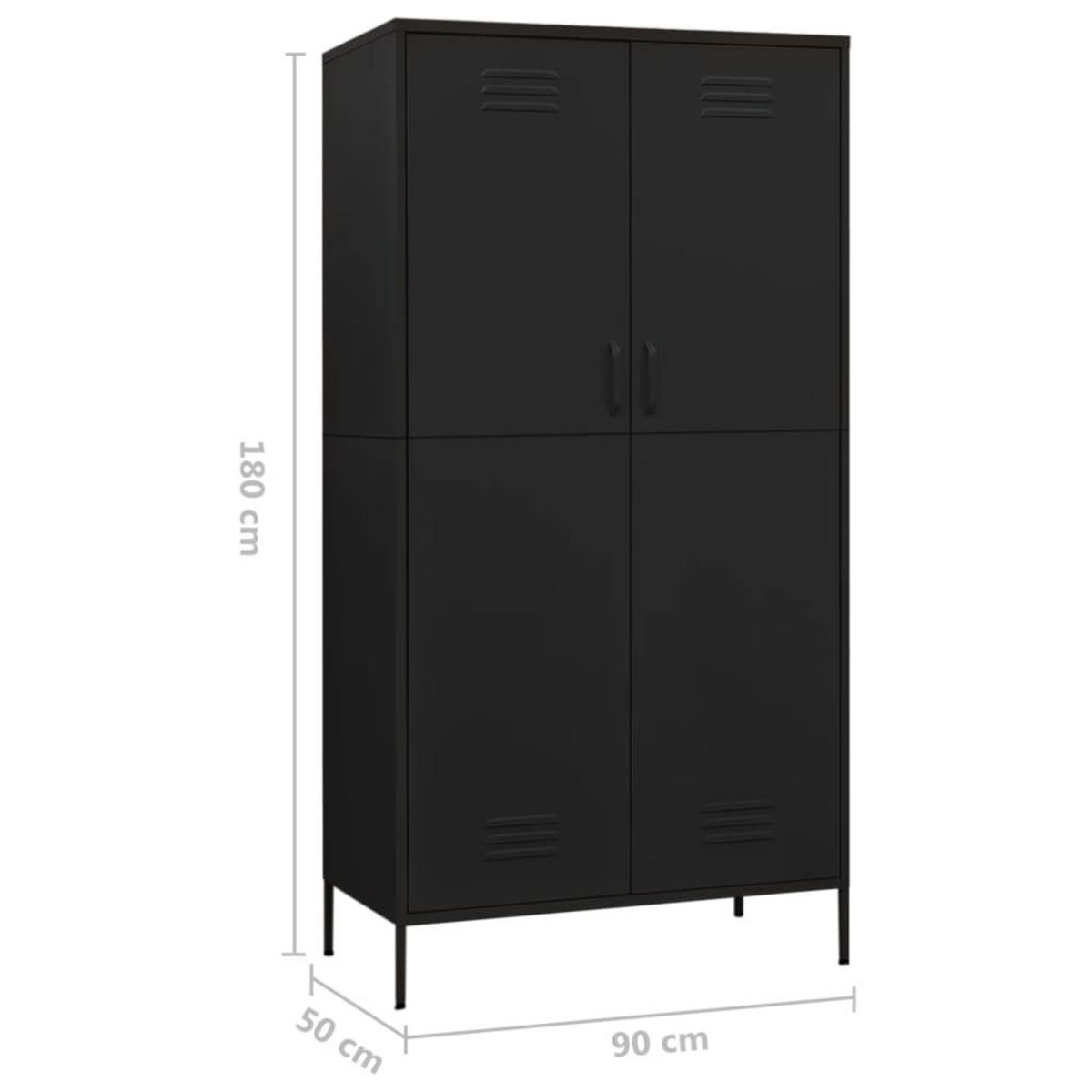 VIDAXL Garde-robe Noir 90x50x180 cm Acier