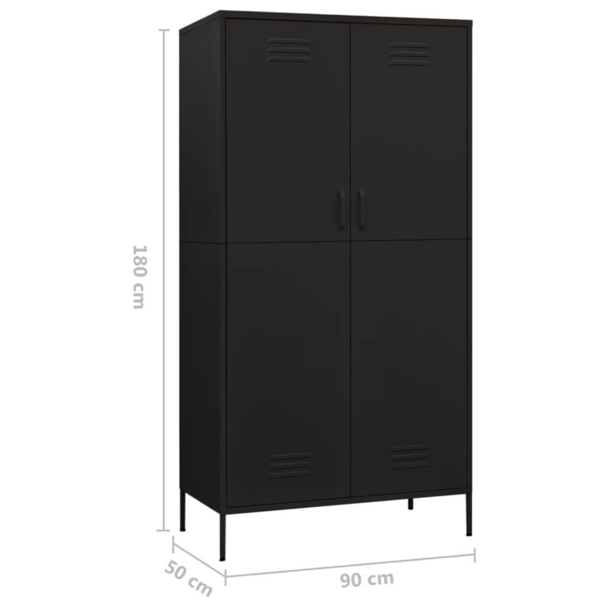 VIDAXL Garde-robe Noir 90x50x180 cm Acier