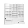 Voir la diapositive 6 : SWEEEK Kit étagère. bibliothèque décor bois blanc 9 éléments 100% modulable L 210 x P 35 x H 210cm - Kompo