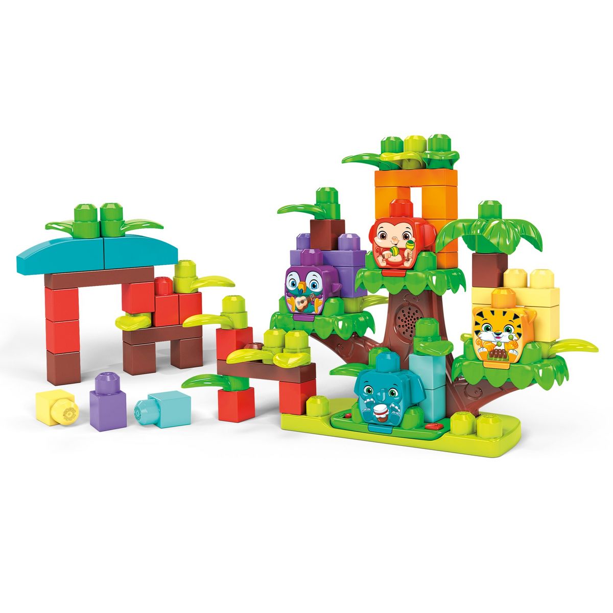MEGABLOKS Mega Blocks - Jeu de construction interactif "la jungle musicale" 60 pièces