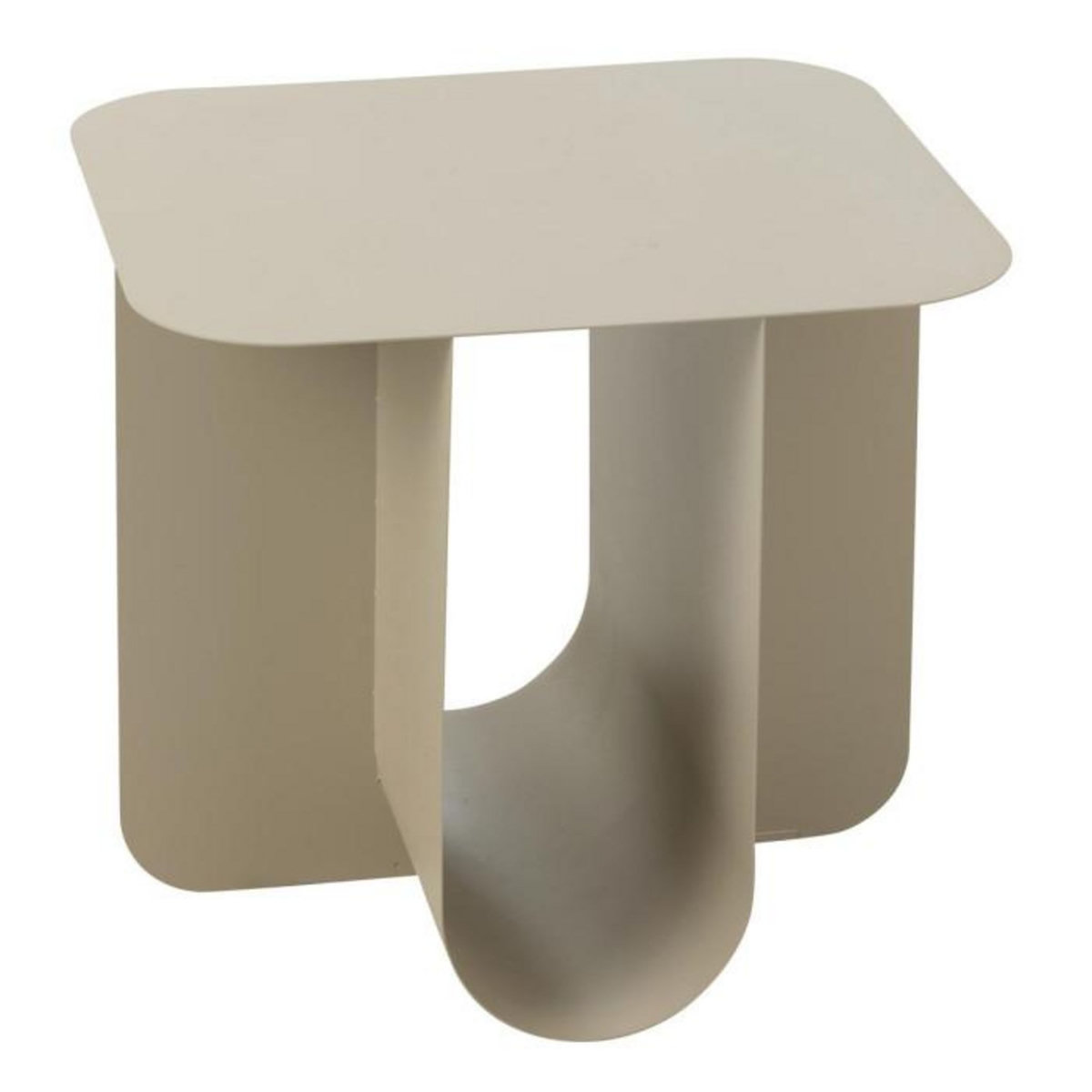 Paris Prix Table d'Appoint Carrée en Métal  Reva  39cm Beige