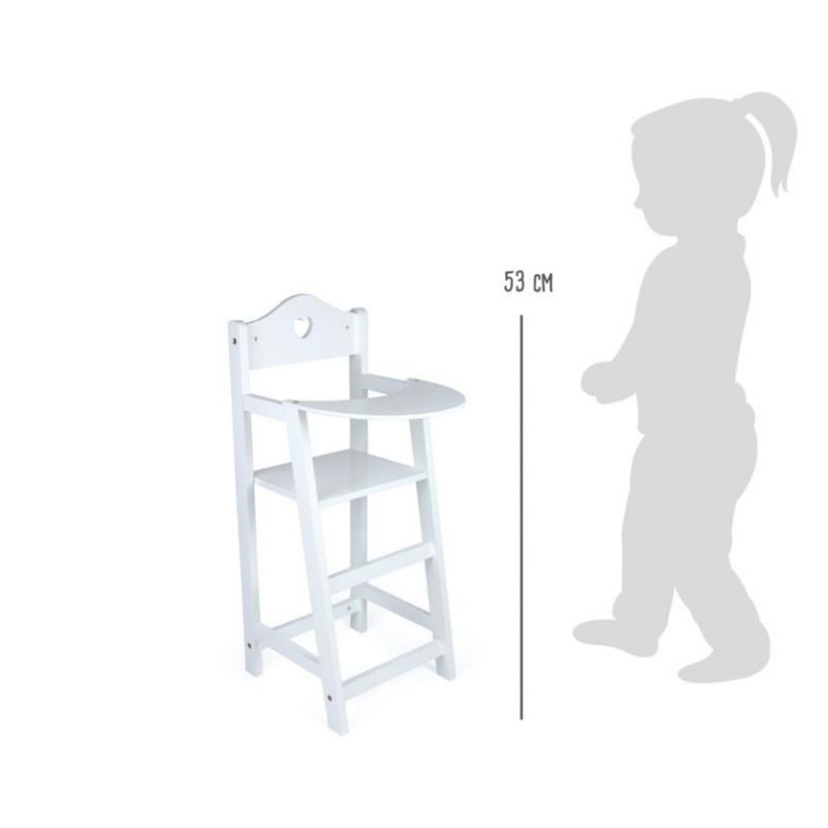 SMALL FOOT SMALL FOOT Chaise haute pour poupées cœur blanc Pipa