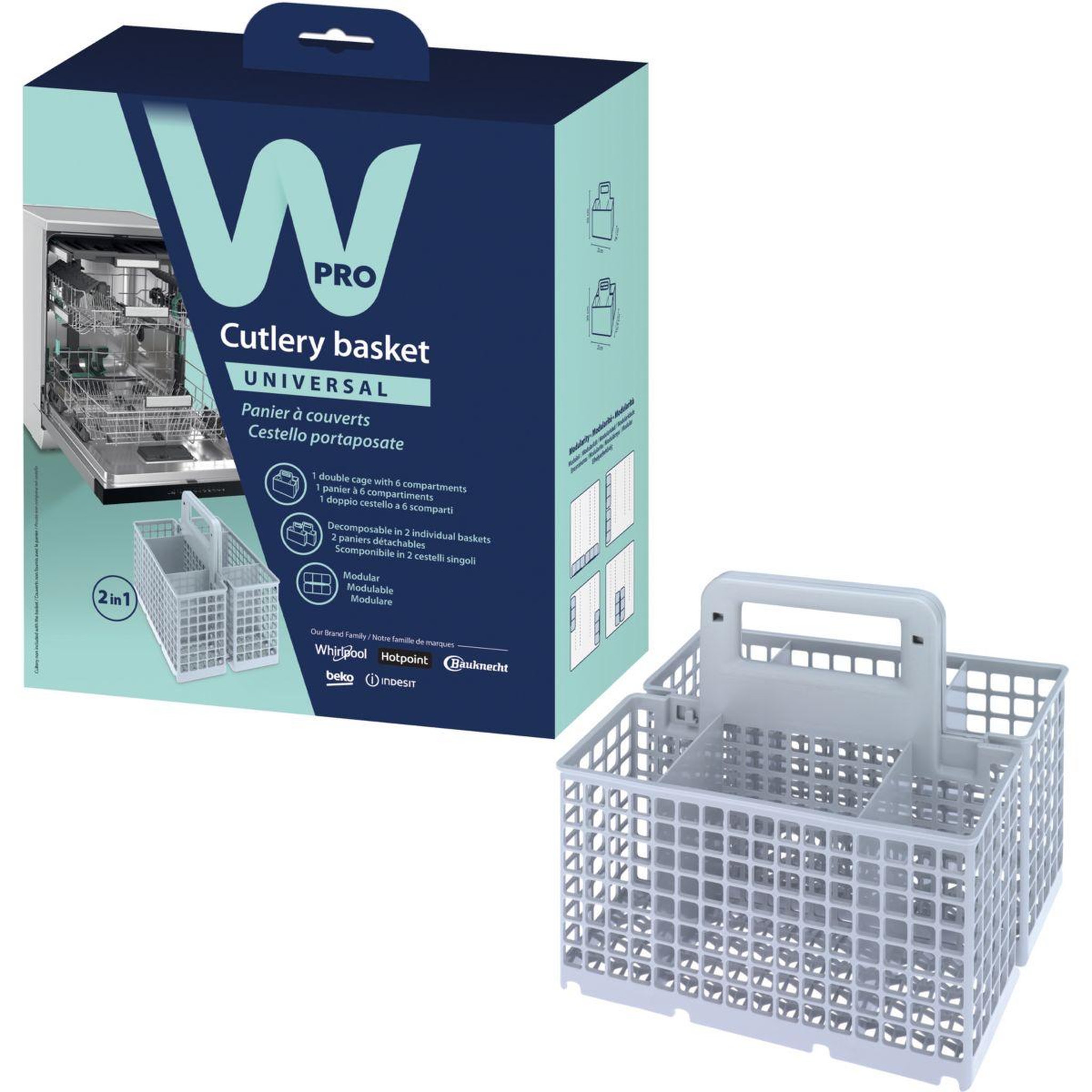 Voir la diapositive 3 : WPRO Panier à couverts lv  dwb304