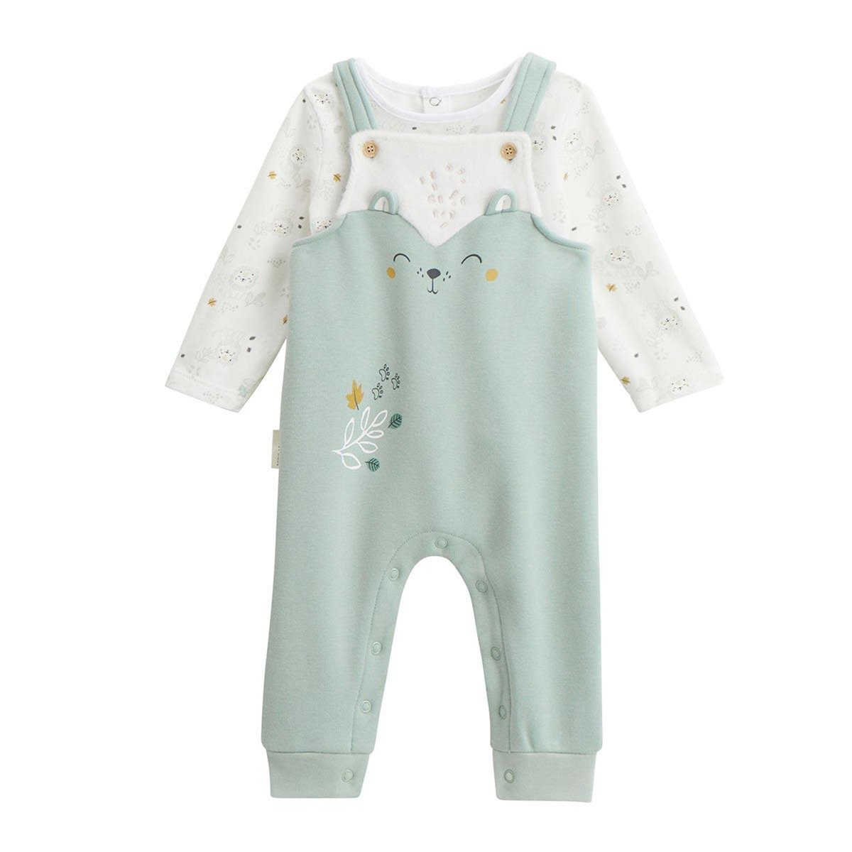 Petit Béguin Ensemble salopette bébé en molleton ultra chaud et t-shirt Kenya