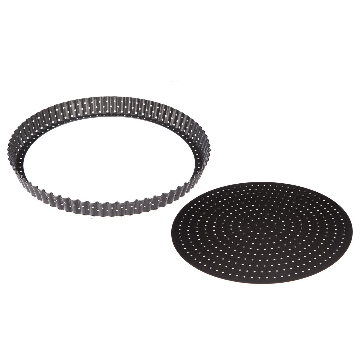 SECRET DE GOURMET Moule acier à tarte rond 28 cm