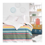 Today Parure de lit - TODAY - Sunshine - 11.23 imprimé rayé - 2 personnes - 220 x 240 cm - 100% Coton 57 fils